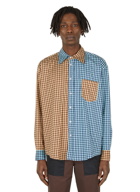 Two-Tone Check Shirt in Blue