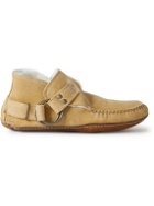 Quoddy - Legacy Ring Shearling-Lined Suede Moccasins - Brown
