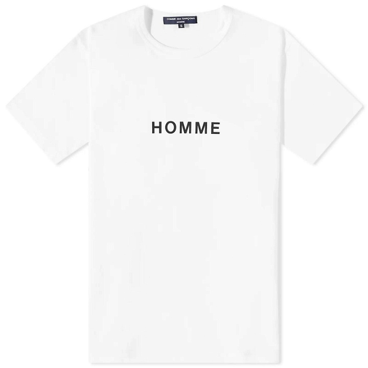 Photo: Comme des Garçons Homme Men's Centre Logo T-Shirt in White