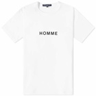 Comme des Garçons Homme Men's Centre Logo T-Shirt in White
