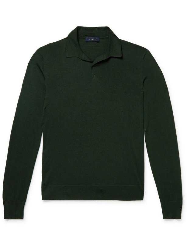Photo: Sease - Merino Wool Polo Shirt - Green