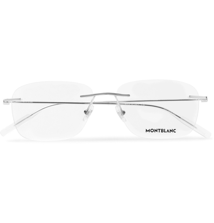 Photo: Montblanc - Rimless Rectangle-Frame Silver-Tone Optical Glasses - Silver