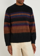 Wax London Wilde Striped Wool-blend Jumper Black