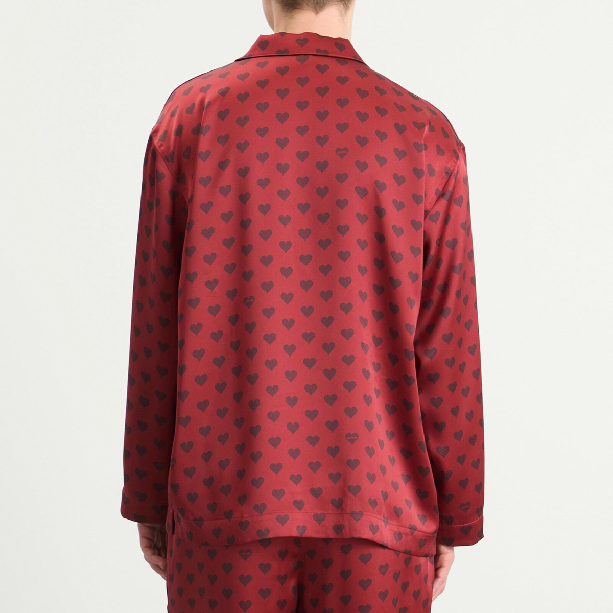SKIMS Men's Sateen Sleep Set in Red Heart Halfdrop