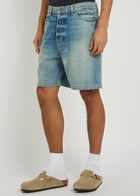 Rhude Boxy Traxedo Denim Shorts Blue