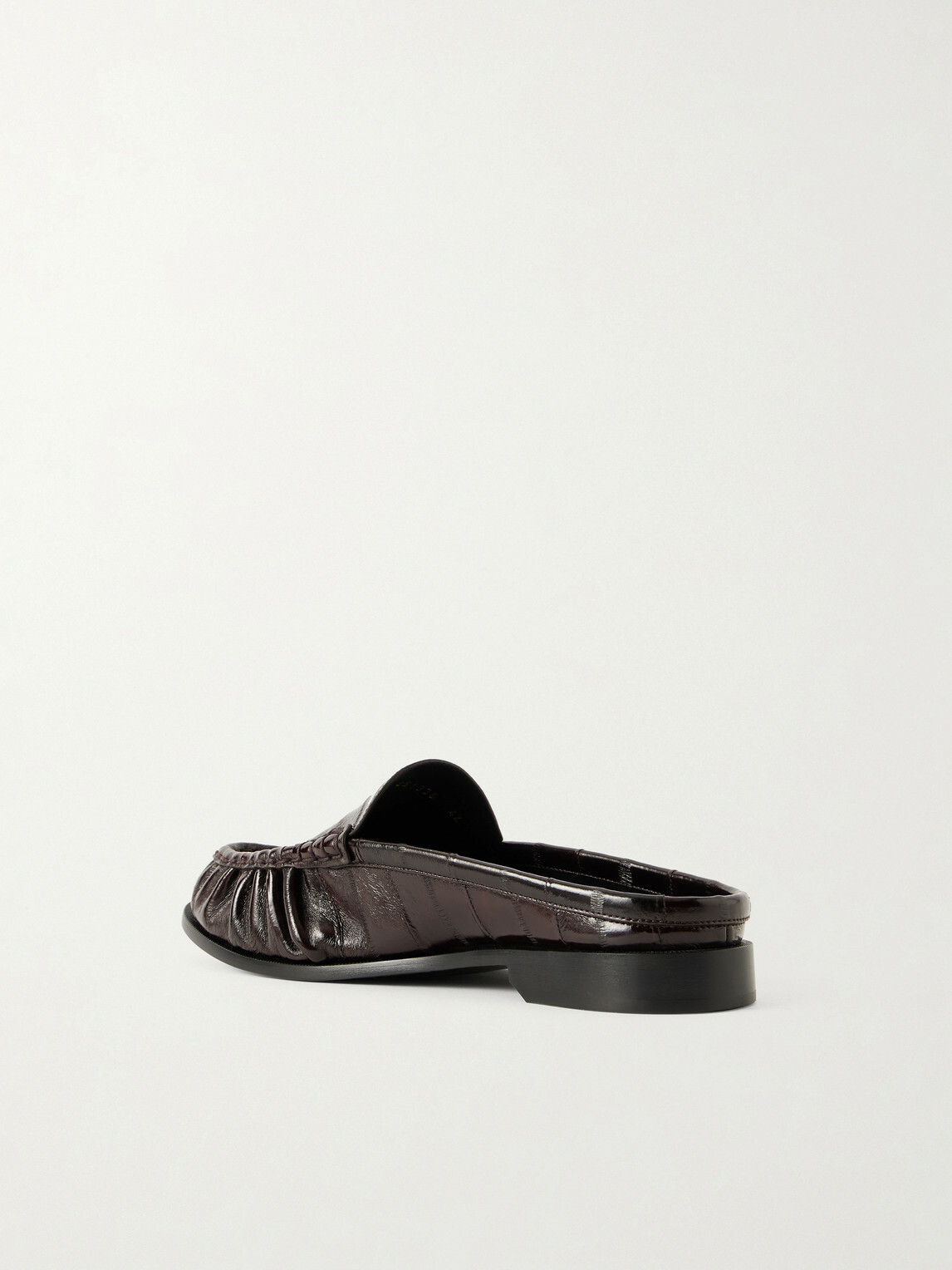 SAINT LAURENT - Le Loafer Logo-Embellished Eel Mules - Brown