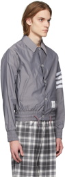 Thom Browne Grey 4-Bar Swim Tech Jacket
