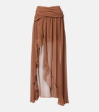 Jacques Wei Draped asymmetric maxi skirt