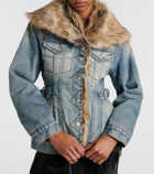 Acne Studios Faux fur-trimmed denim jacket