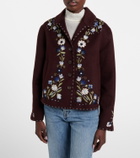 Rixo Jude embroidered wool-blend jacket