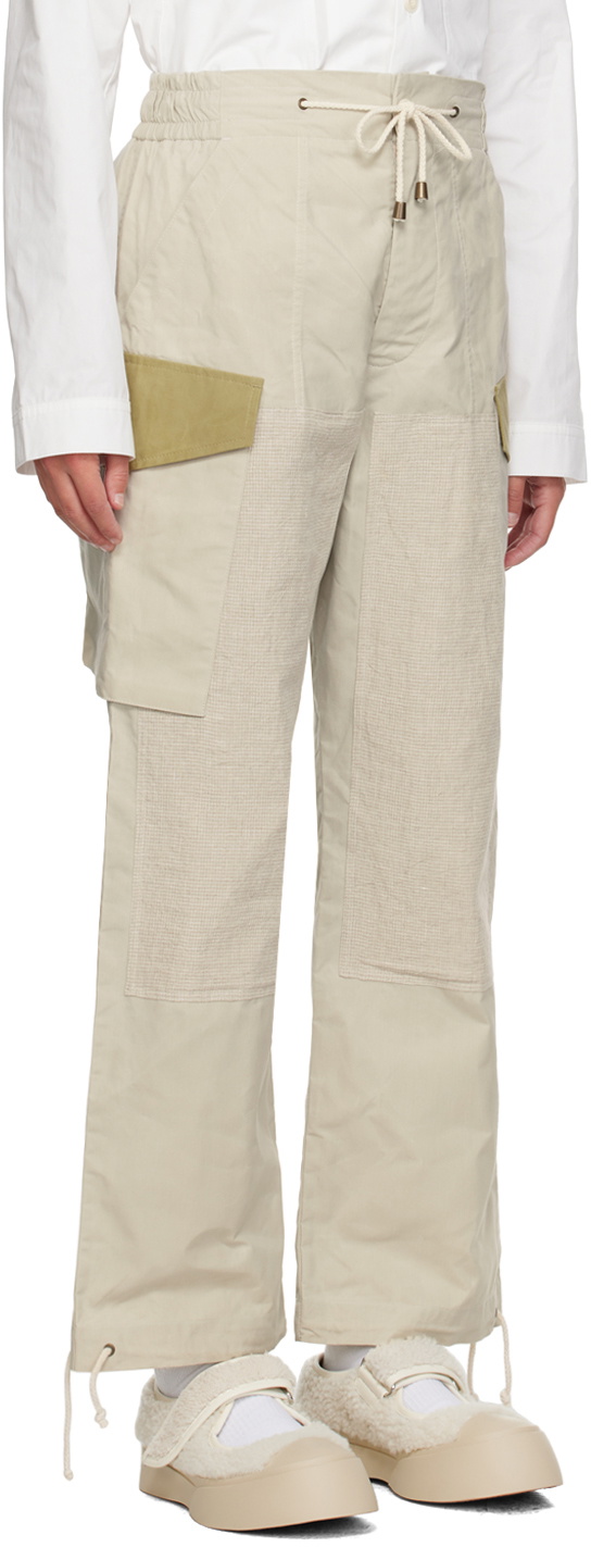 Nicholas Daley Beige Drawstring Trousers