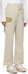 Nicholas Daley Beige Drawstring Trousers