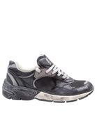 Golden Goose Running Sneakers In Leather And Mesh Color Black/silver