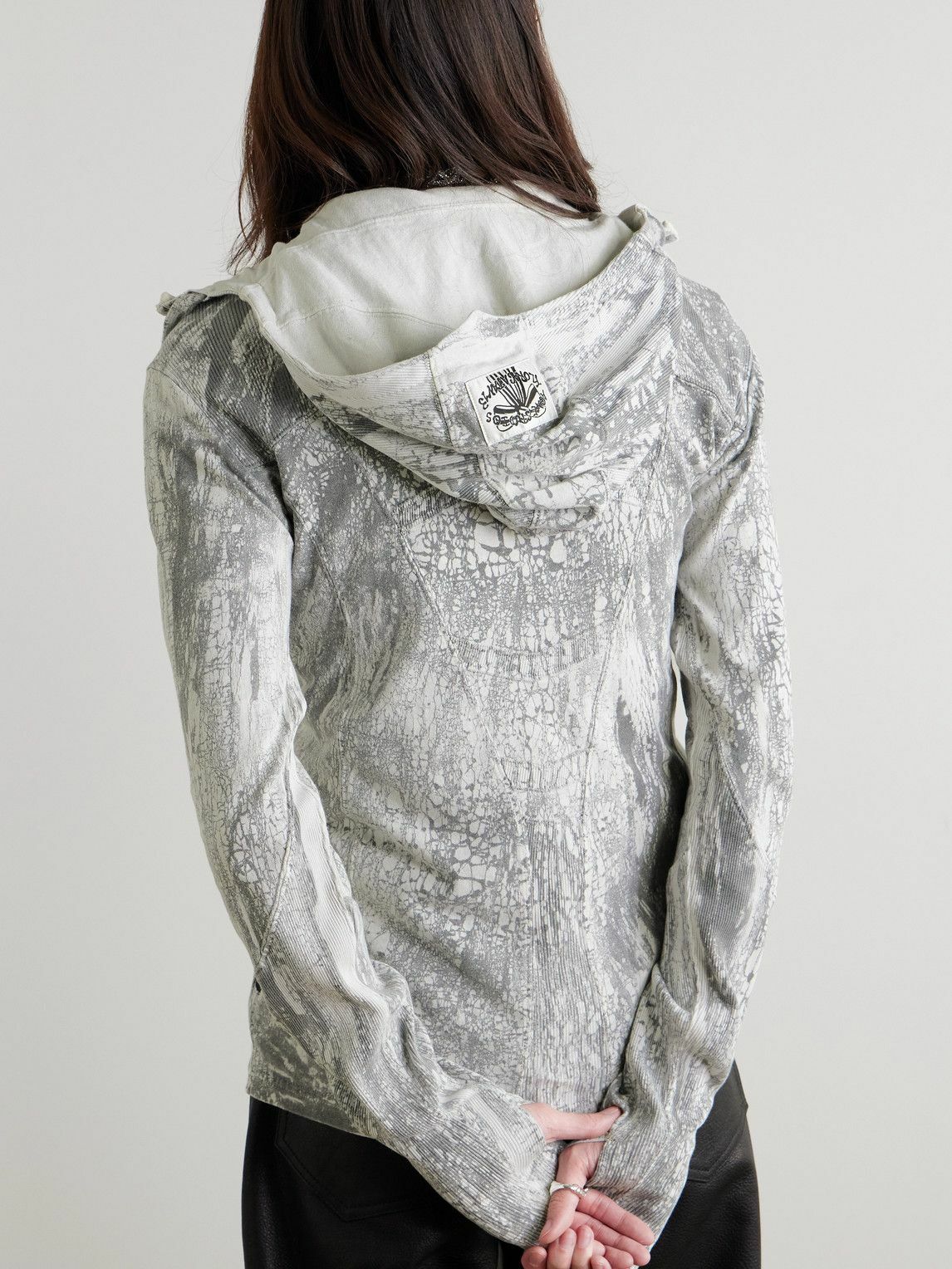 Acne Studios - Appliquéd Printed Cotton-Jersey Zip-Up Hoodie