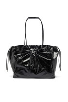 Diesel Scrunch-D - Tote bag in shiny wrinkled leather - Shopping Bags Womens in Black