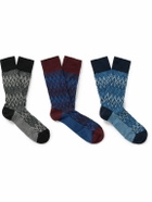 Missoni - Three-Pack Crochet-Knit Cotton-Blend Socks - Multi