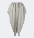 Alaïa Ruffled cotton-blend fleece tapered pants