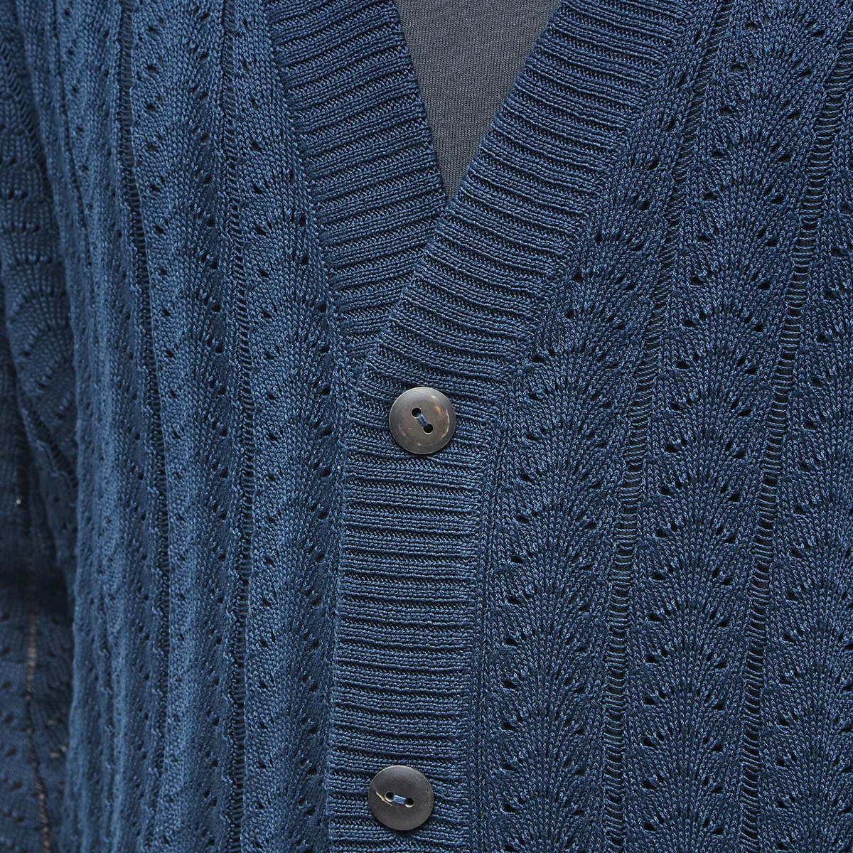 Corridor Men's Scallop Lace Cardigan in Navy Corridor