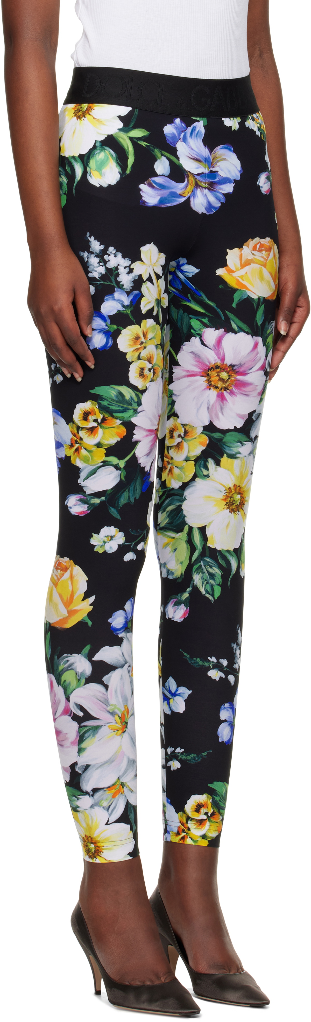 Dolce&Gabbana Black Printed Leggings
