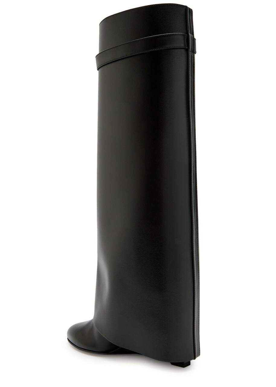 Givenchy Shark Lock 90 Leather Knee-high Boots Black
