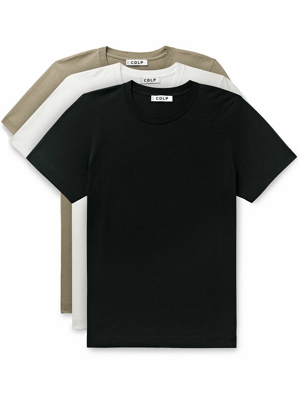 Photo: CDLP - Three-Pack Lyocell and Pima Cotton-Blend Jersey T-Shirts - Neutrals