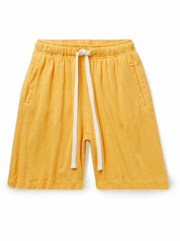 Photo: Jungmaven - Lounge Wide-Leg Hemp and Cotton-Blend Drawstring Shorts - Yellow