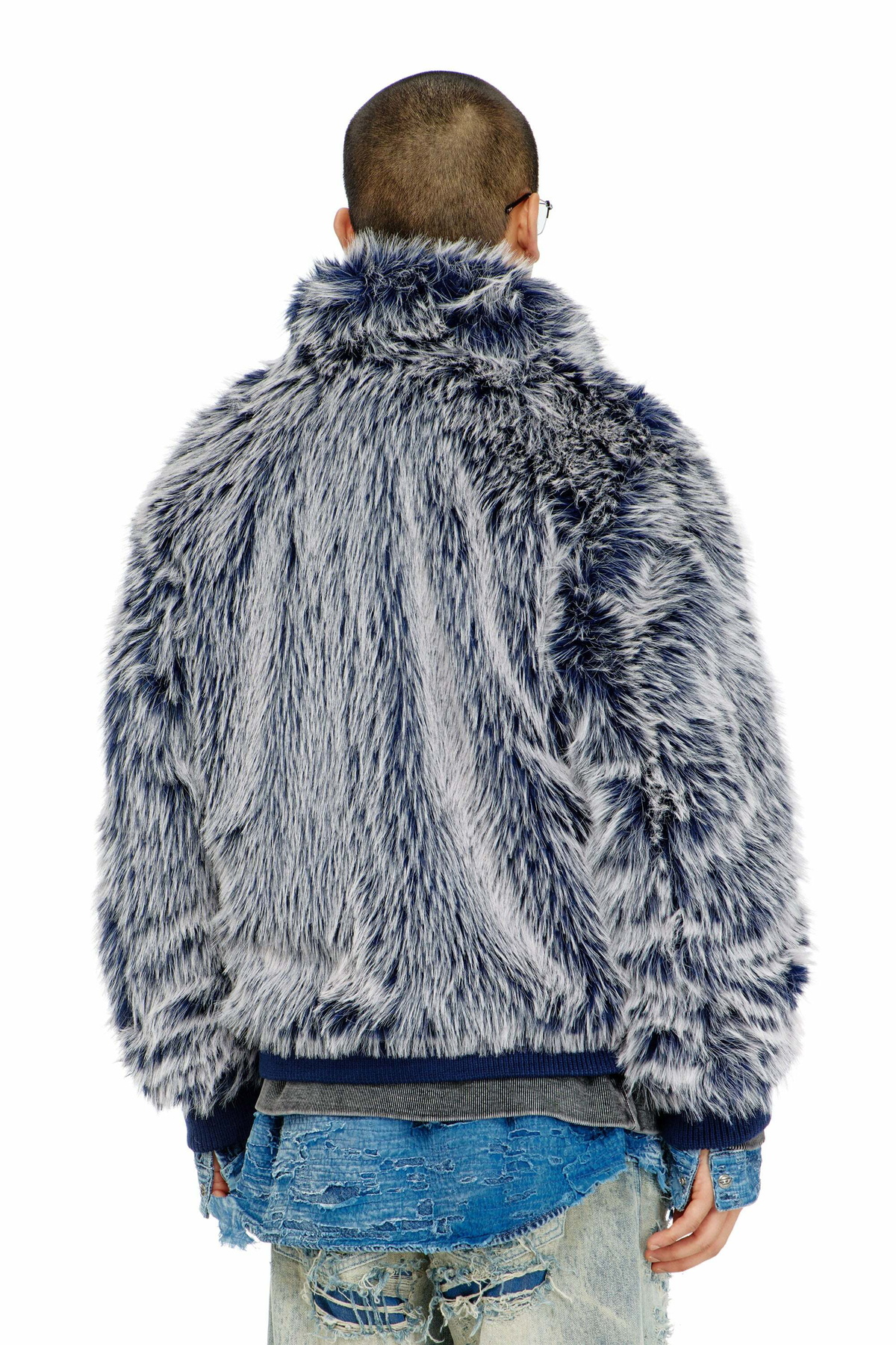 Diesel Shaggy winter jacket - Winter Jackets Mens in Blue
