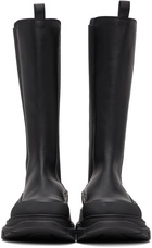 Alexander McQueen Black Tread Slick Tall Boots