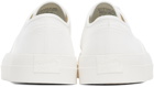 Maison Kitsuné White Canvas Lace-Up Sneakers