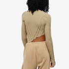 Sami Miro Vintage Women's Long Sleeve Asymmetric T-Shirt in Taupe
