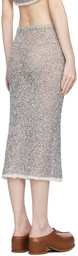 Dries Van Noten Silver Tempe Midi Skirt