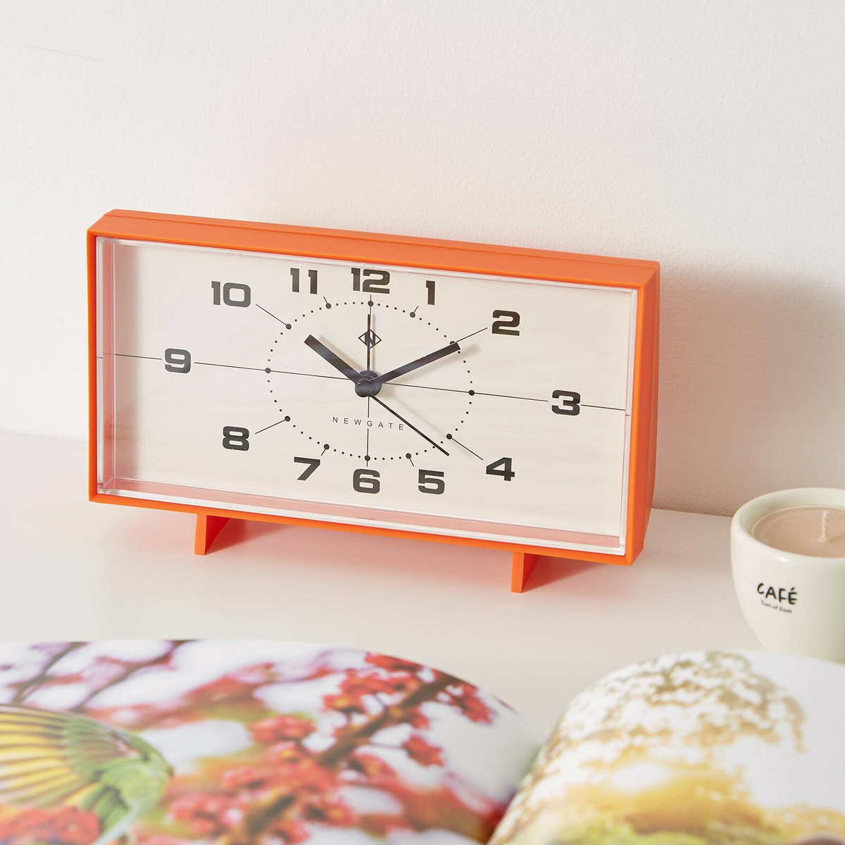 Newgate Clocks Wideboy Mantel Alarm Clock in Orange Newgate Clocks