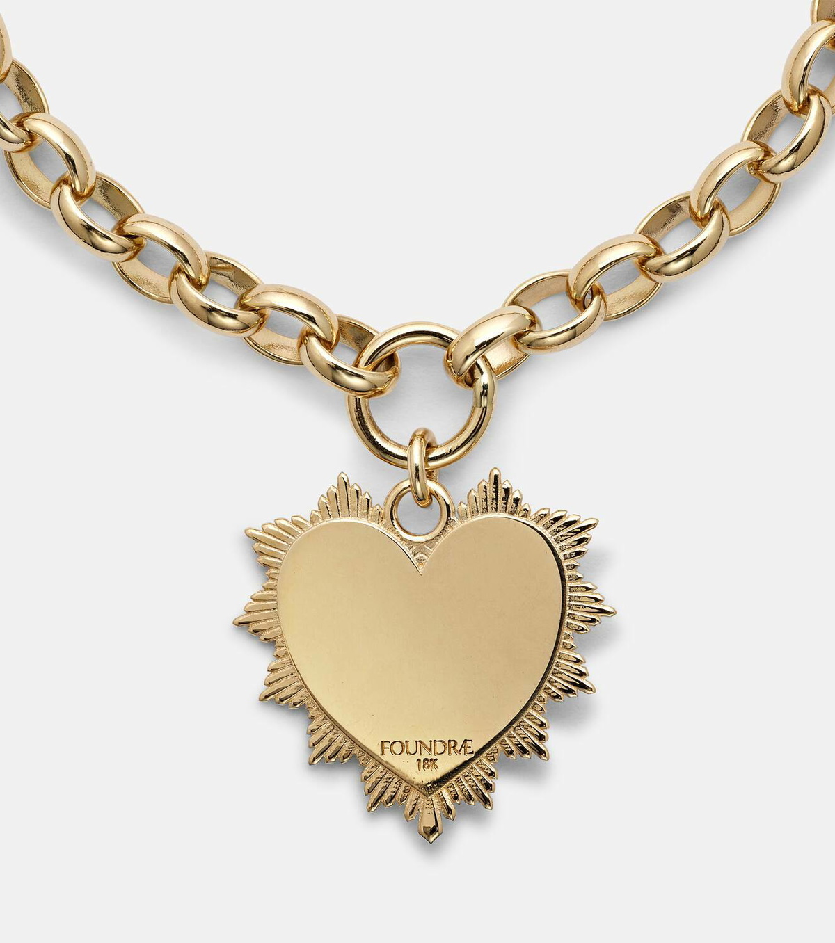 Foundrae Heart Love Medium 18kt gold chain bracelet with diamonds