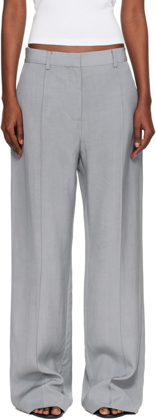 Photo: St. Agni Gray Classic Pintuck Trousers