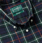 Gitman Vintage - Slim-Fit Button-Down Collar Checked Cotton-Flannel Shirt - Green
