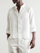 La Paz - Button-Down Collar Linen Shirt - White