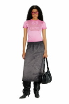 Diesel Slim T-shirt with dévoré Phoenix - T-Shirts Womens in Pink