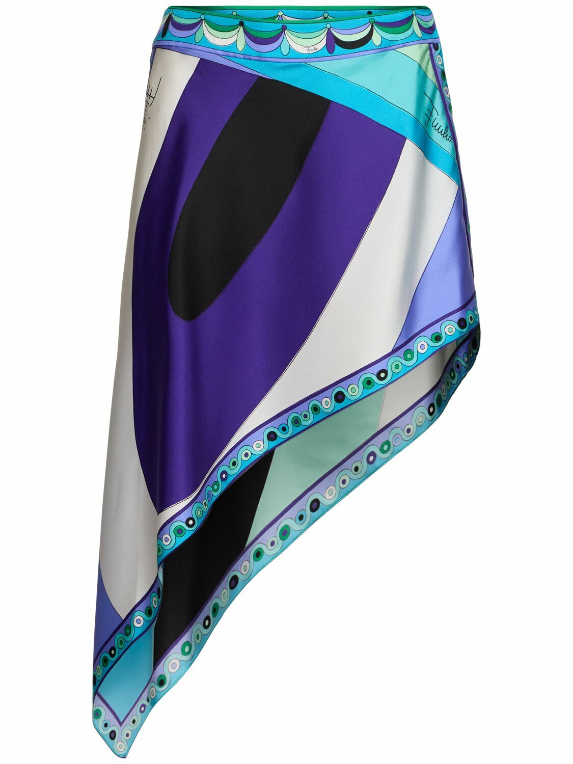 VIP【関税送料無料】希少 EMILIO PUCCI MULTICOLOR SILK SKIRT Emilio PUCCI Firenze Size 38 Signature Vintage Multi Color
