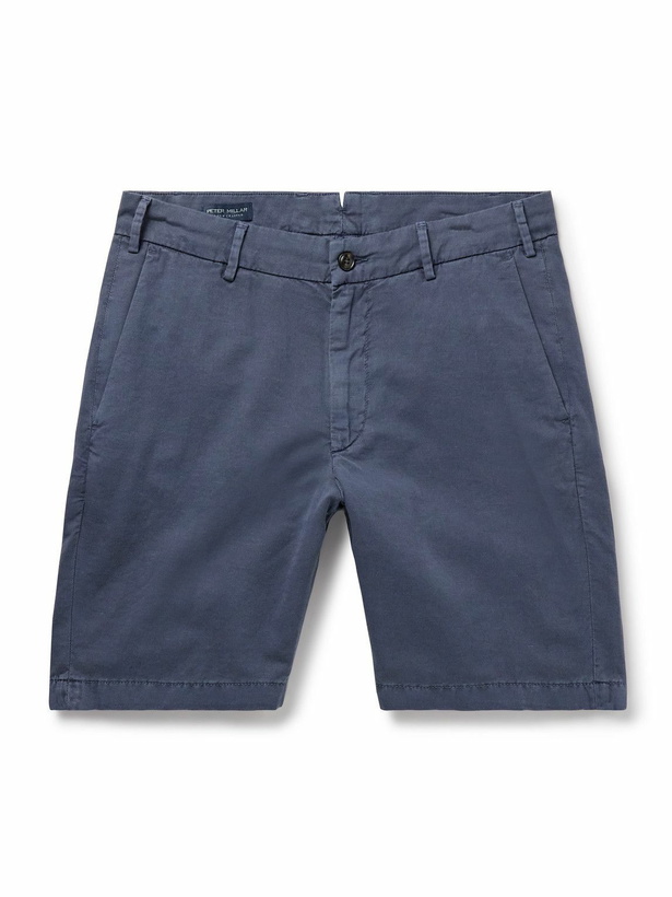 Photo: Peter Millar - Somerset Slim-Fit Cotton-Blend Twill Shorts - Blue