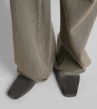 Max Mara Logo suede mules