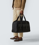 Brioni Leather-trimmed duffel bag