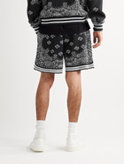 AMIRI - Bandana-Jacquard Cotton and Cashmere-Blend Drawstring Shorts - Black