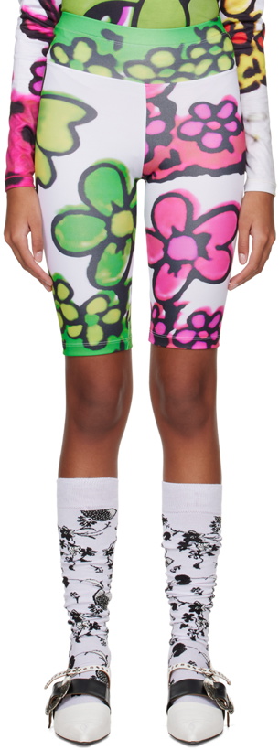 Photo: Chopova Lowena White Neon Flower Shorts