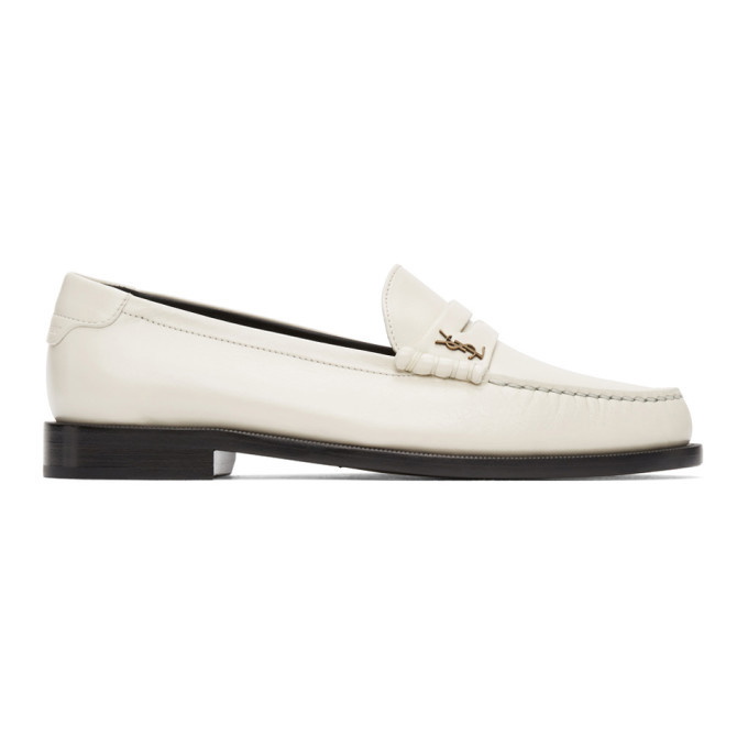 Photo: Saint Laurent Off-White Monogram Penny Loafers