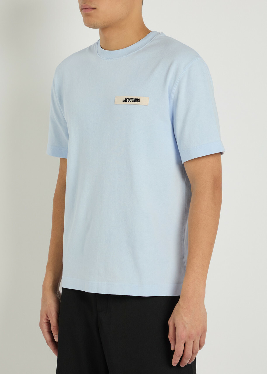 Jacquemus Le T-shirt Gros Grain Cotton T-shirt Light Blue