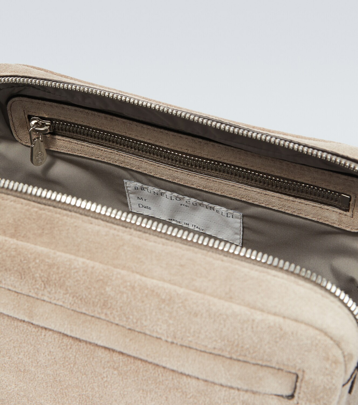Brunello Cucinelli Suede toiletry bag