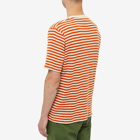 Folk Men's Classic Stripe T-Shirt in Copper/Ecru