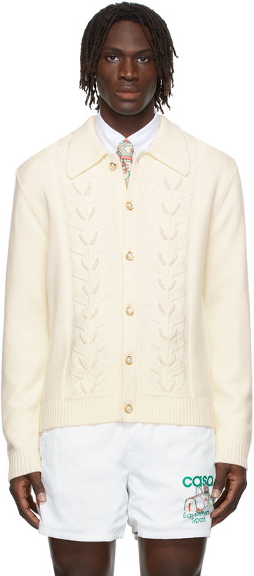 Photo: Casablanca Wool Pearl Leaf Cardigan