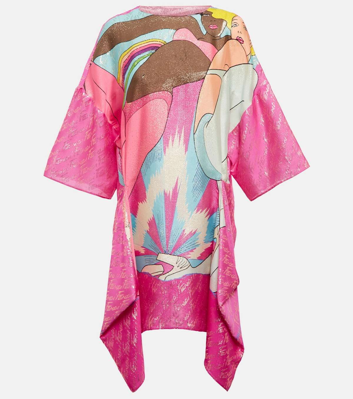 Fendi Printed silk-blend minidress