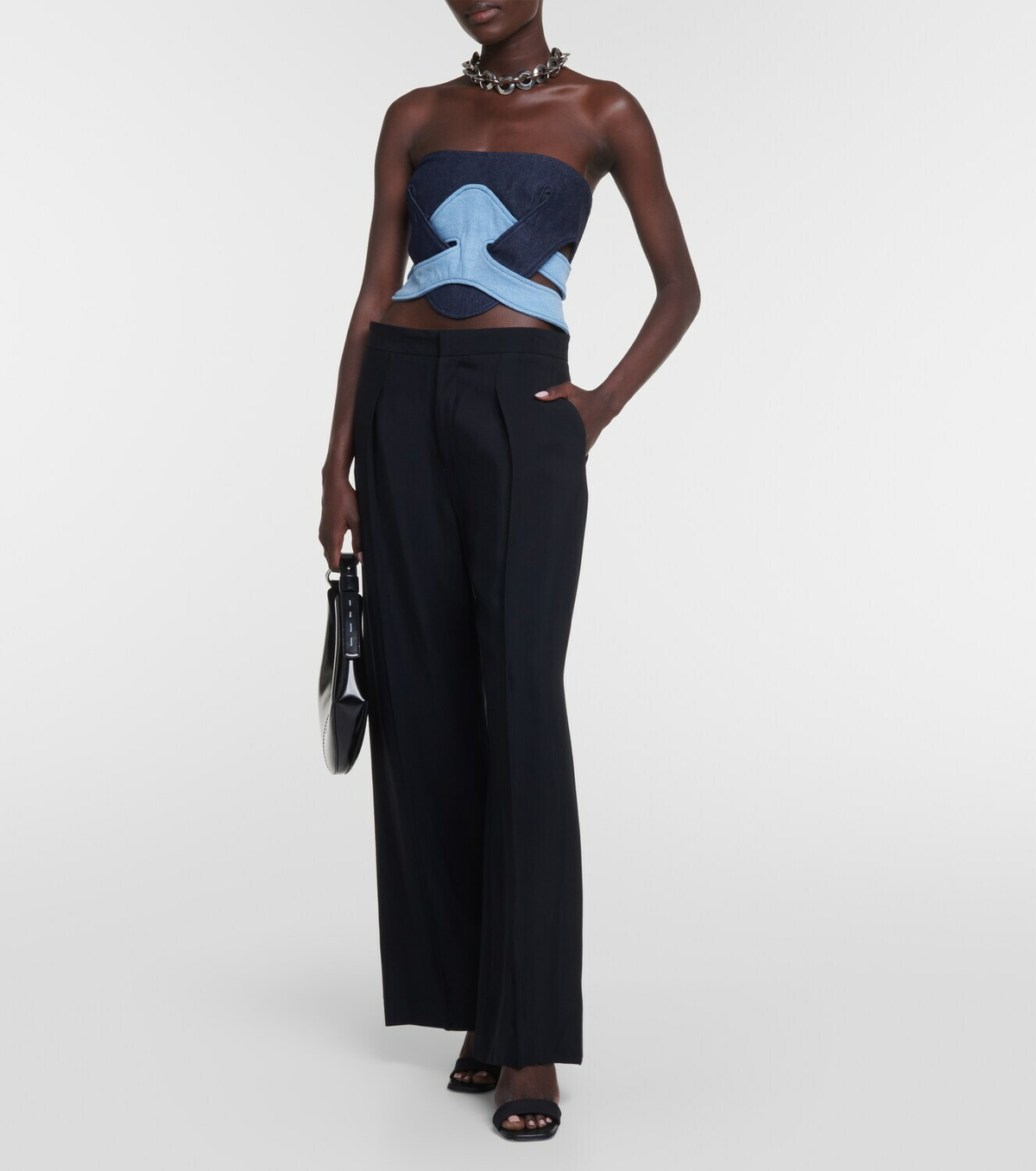 Dion Lee Strapless denim corset top